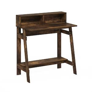 Simplistic 31.6 in. Wood Rectangle Amber Pine Wood Desk