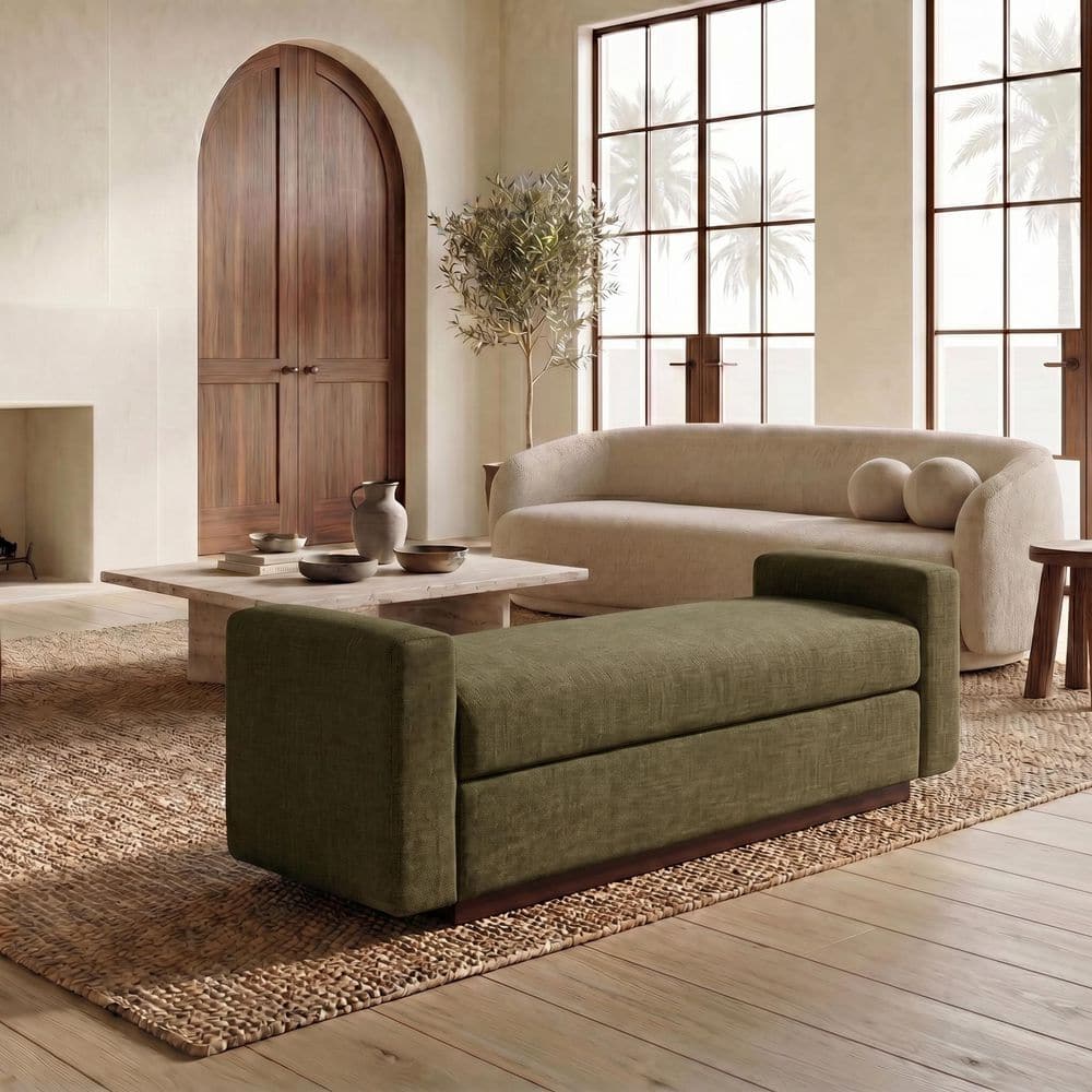 Joanndria 62.2 in. Olive Green/Walnut Bench price history on PriceWatchPro