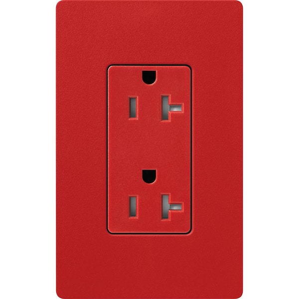 Claro 20-Amp Tamper-Resistant Duplex Receptacle, Signal Red (SCRS-20-TR-SR)