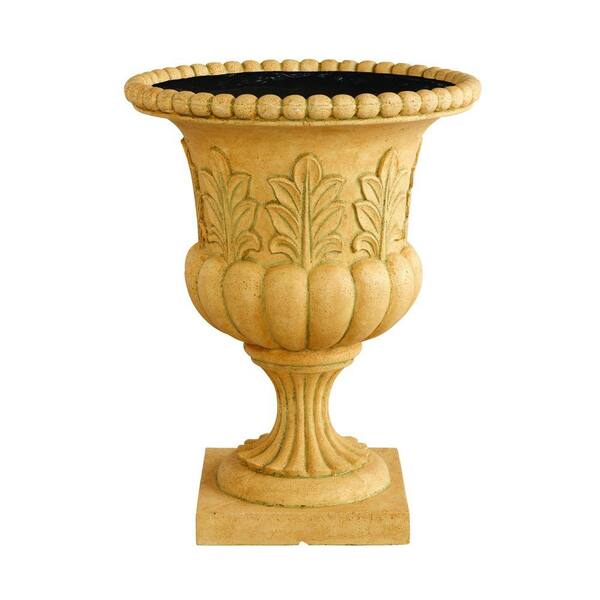 Home Decorators Collection 23.5 in. H Acanthus Aged Sandstone Urn Planter