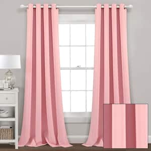 Fairytale Pink Insulated Grommet Blackout Window Curtain Panels 52 in. W x 84 in. L (Set of 2)