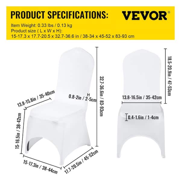 VEVOR Chair Covers Polyester Spandex Chair Cover 50-Piece Stretch Slipcovers,  White 50TGXBSYT00000001V0 - The Home Depot