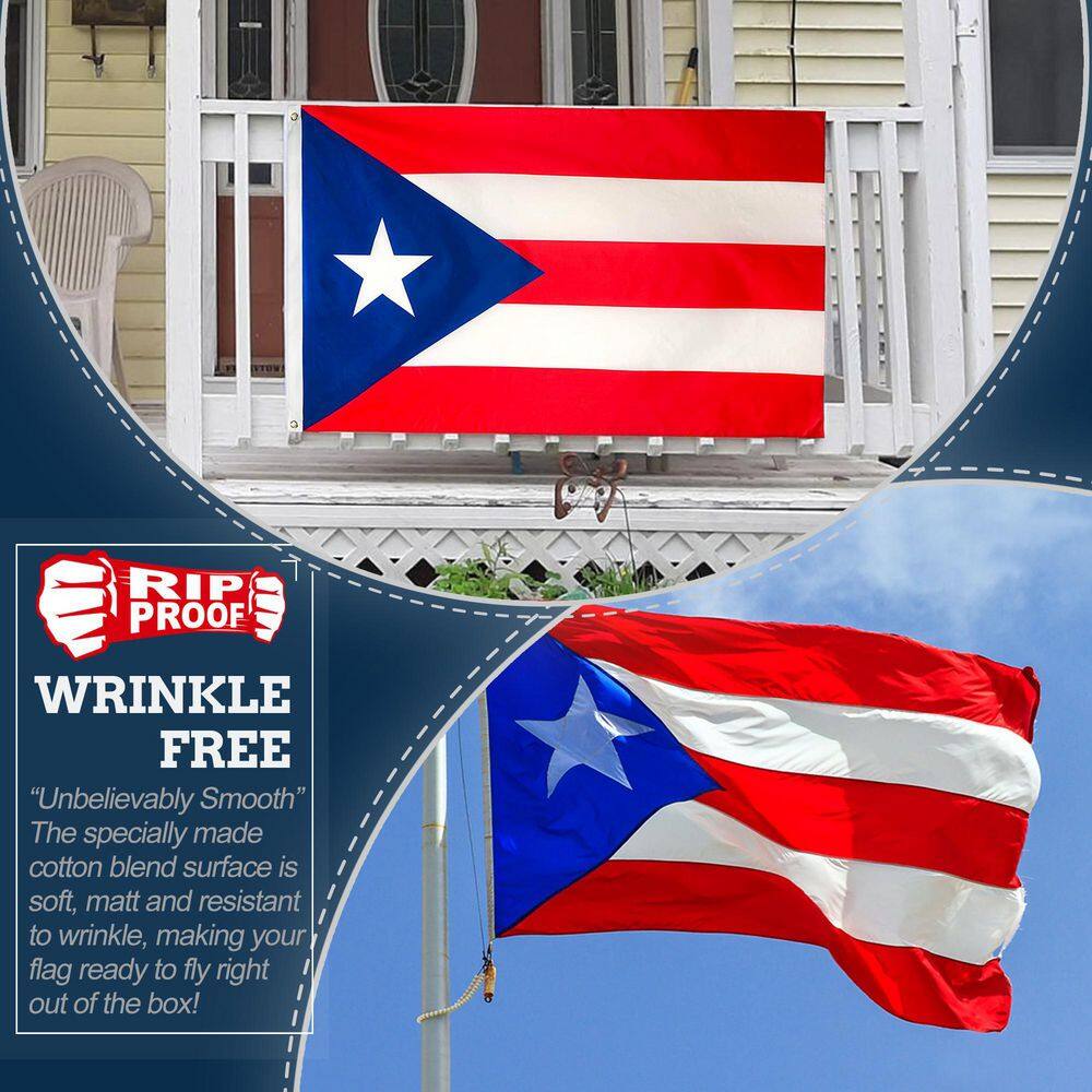 Rip-Proof 3x5 Puerto Rico Flag with Stainless Steel Grommets