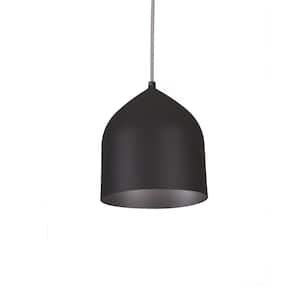 Helena 8 in. 1 Light 13-Watt Black/Black Integrated LED Pendant Light