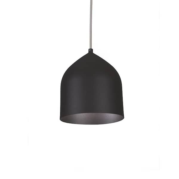 KUZCO Helena 8 in. 1 Light 13-Watt Black/Black Integrated LED Pendant Light