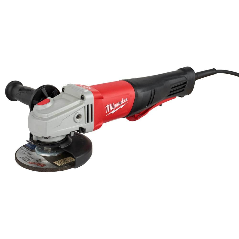 Milwaukee 11 Amp Corded 4-1/2 in. or 5 in. Braking Small Angle Grinder Paddle with No-Lock -  6143-31