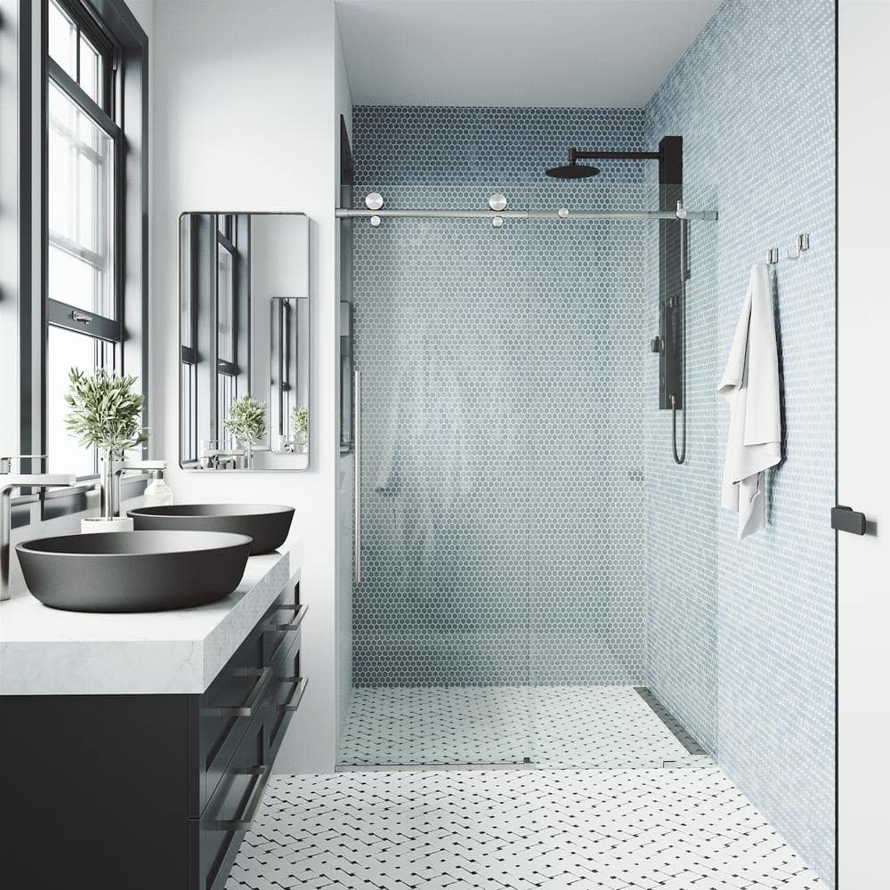 Elan E-Class 44-48" Frameless Sliding Shower Door with Clear Glass