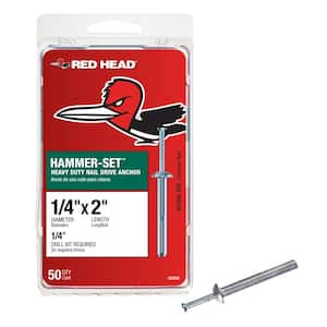 1/4 in. x 2 in. Hammer-Set Nail Drive Concrete Anchors (50-Pack)