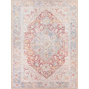 Bianca Red 8 ft. x 10 ft. Traditional Indoor Machine-Washable Area Rug