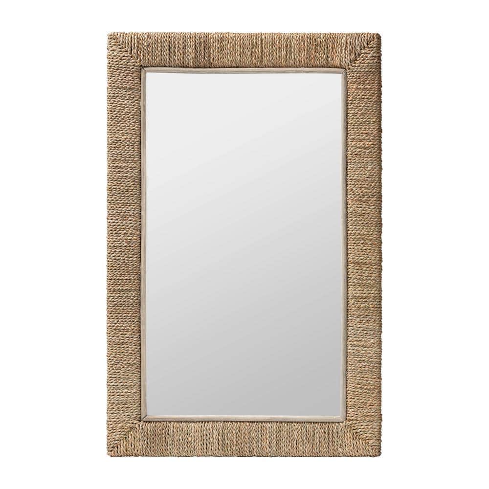 Condition photo showing New/Like New for bali & pari geralyn japandi natural seagrass rectangular wall mirror