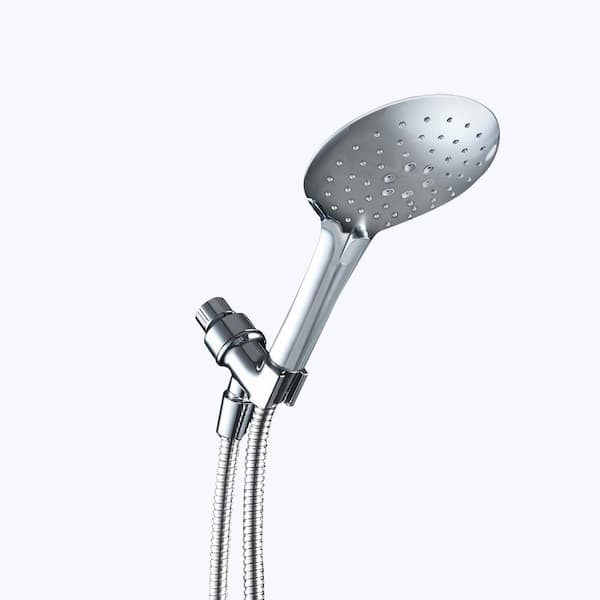 PROOX 3-Spray Patterns 5 in. High Pressure Wall Mount Handheld Shower Head in Chrome
