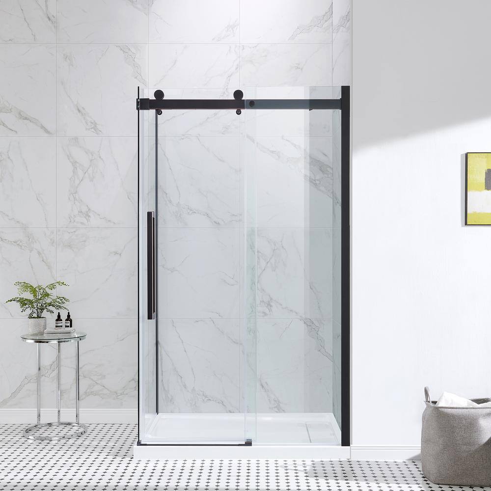 OVE Decors Bel Soft Close 48 in W Corner Frameless Sliding Shower Door