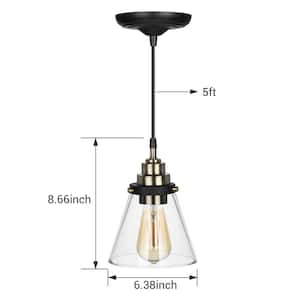 Edison 60-Watt 1-Light Black Shaded Pendant Light with etched Metal Shade, No Bulbs Included