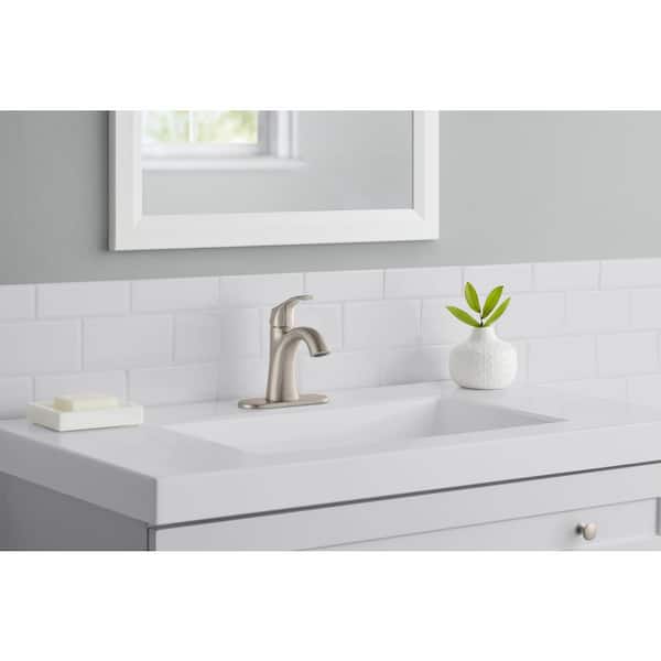 Arnette Single Handle Single Hole Bathroom Faucet in Brushed Nickel Arnette Single Handle Single Hole Bathroom Faucet in Brushed Nickel