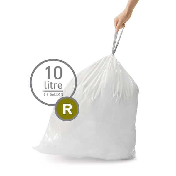 10 Liter Code R Custom-Fit Bathroom Drawstring Trash Bag Liners (100 Ct. Dispenser Pack)