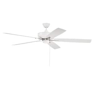 Super Pro 60 in. Indoor Dual Mount Heavy-Duty, 3-Speed Reversible Motor Ceiling Fan in White and Polished Nickel Finish