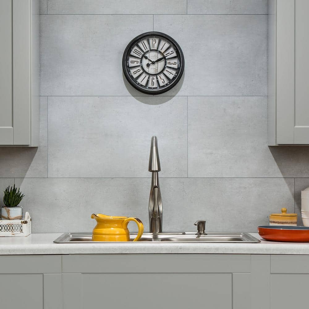 25.6" x 14.8" Frost Nickel Vinyl Wall Tiles