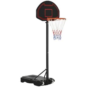 Black Portable Height-Adjustable Basketball Hoop Stand with 29 in. Backboard and Wheels
