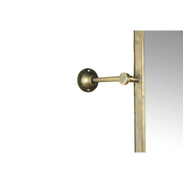 Antique Gold Rectangular Metal Wall Mirror with Wood Frame