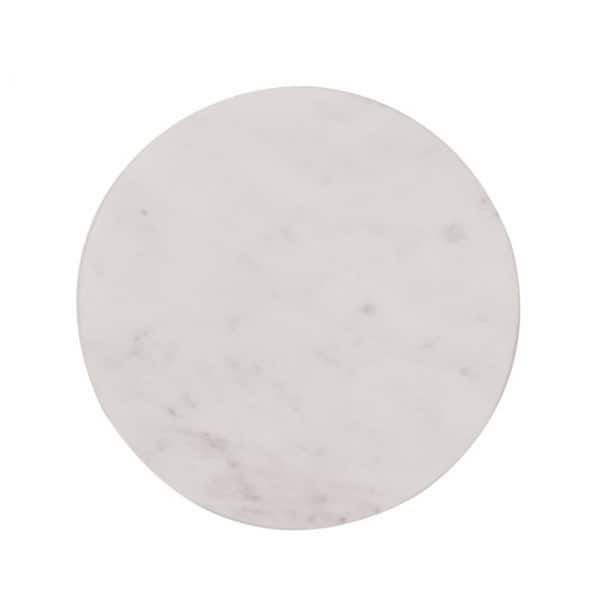 Storied Home 8 in. Minimalist Round Marble Charcuterie or Cutting Board in White