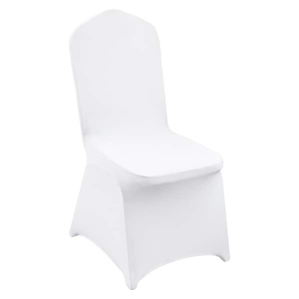 SKYSHALO Stretch Spandex Folding Chair Covers, Universal Fitted Chair Cover, Removable Slipcovers, Dining (100 PCS White)