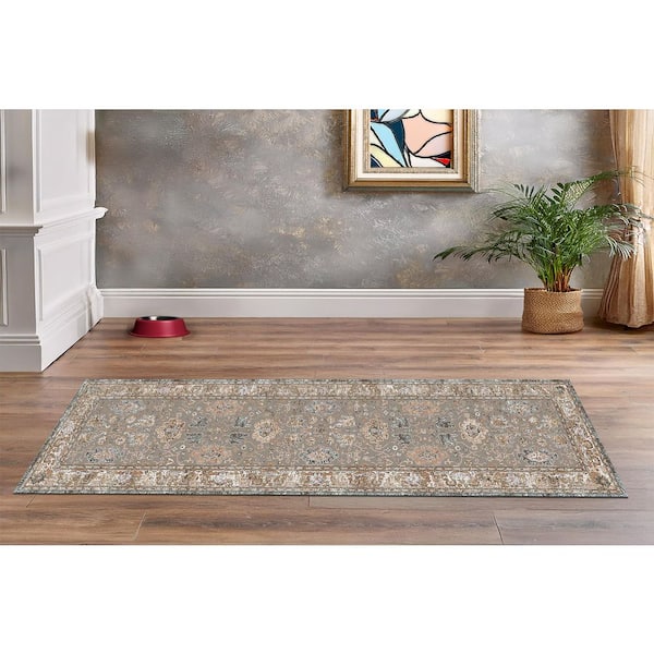 Cullen Taupe/Brown 2 ft. X 7 ft. 5 in. Oriental Indoor Area Rug