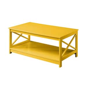 Oxford 39.5 in. Yellow Rectangle Wood Coffee Table