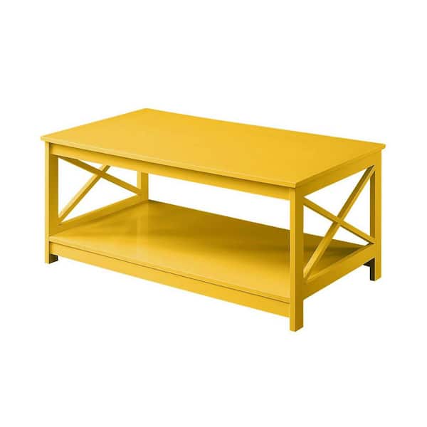 Convenience Concepts Oxford 39.5 in. Yellow Rectangle Wood Coffee Table