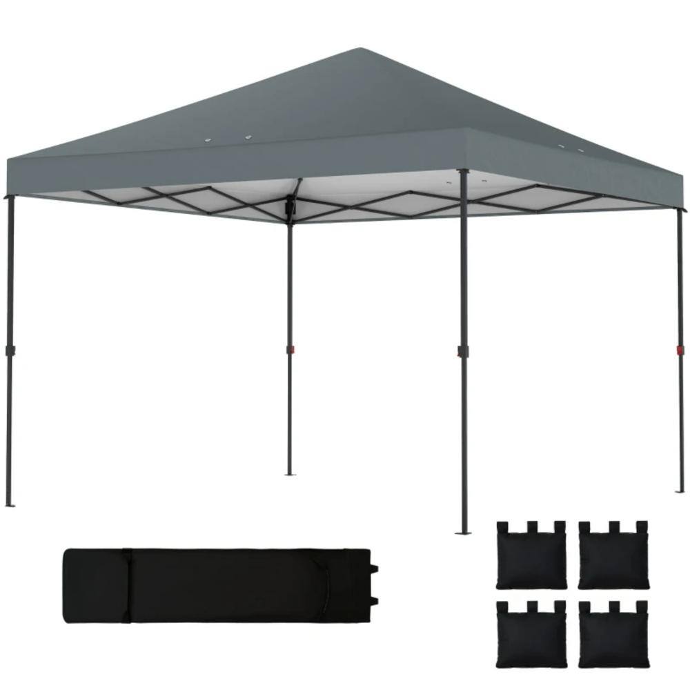 9.8 x 9.8 ft Dark Gray Stable Instant Canopy Shelter,Portable Pop Up Canopy Tent,for Outdoor