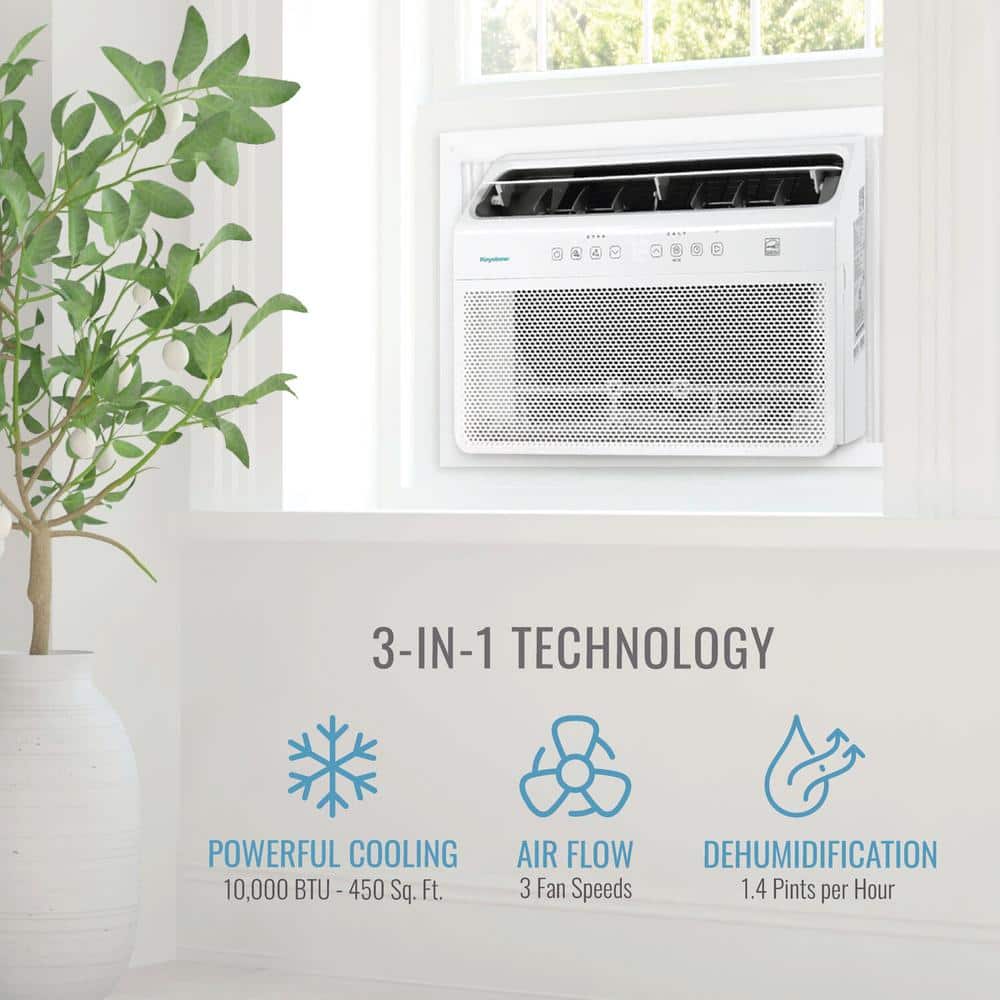 Keystone 10,000 BTU White Window Air Conditioner with Remote