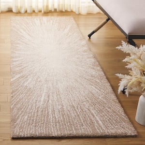 Abstract Ivory/Dark Beige 2 ft. x 8 ft. Eclectic Star Runner Rug