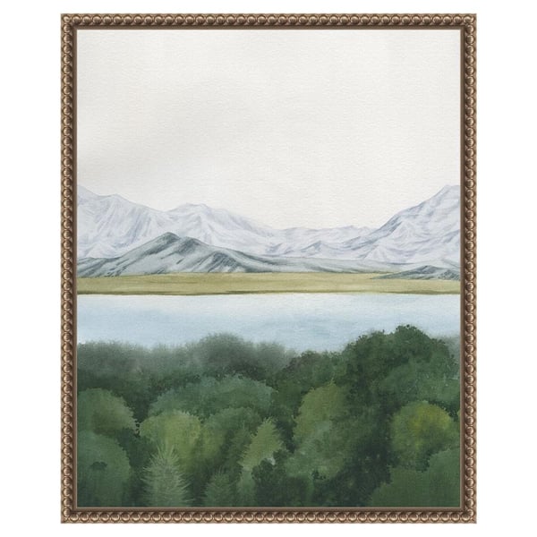 Amanti Art Soft Glacial Lake I by Grace Popp 16-in. W x 20-in. H. Canvas Wall Art Print Framed in Bronze