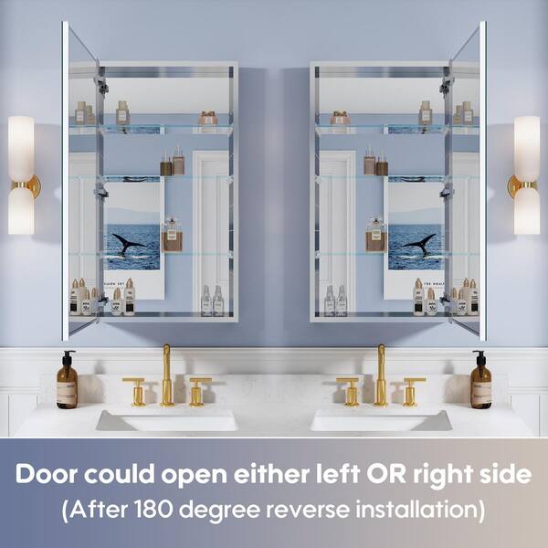 Eoviamne 20 in. W x 36 in. H Rectangular Aluminum Recessed/Surface