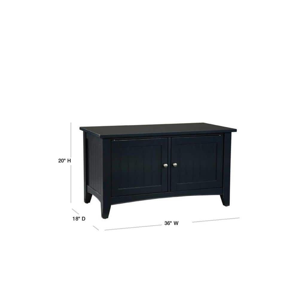 Charcoal Gray Shaker Cottage Hall Tree with Dual Storage