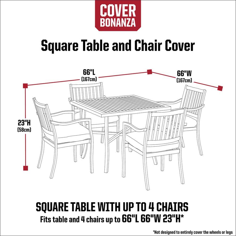 Grey 66 Inch Square Polyester Table and Chair Cover