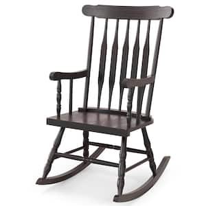 Coffee Wood Indoor Outdoor Rocking Chair Rocker