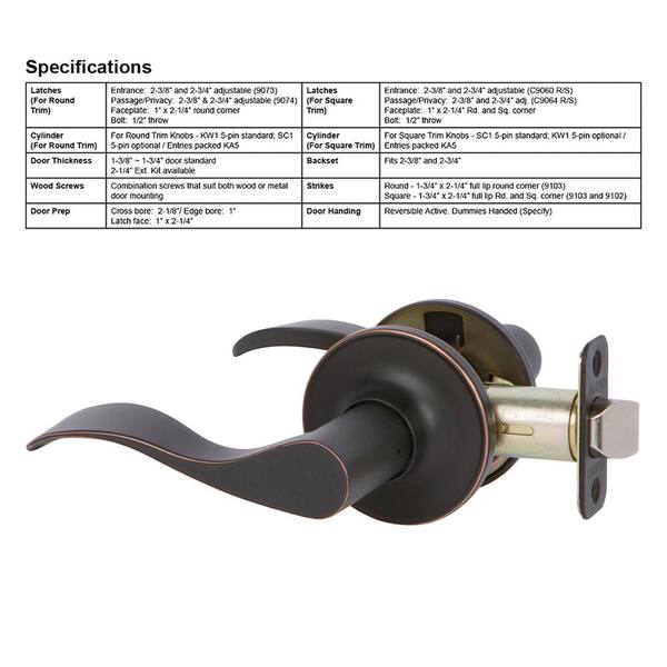 Callan Silona Edged Oil Rubbed Bronze Hall/Closet Door Lever Callan Silona Edged Oil Rubbed Bronze Hall/Closet Door Lever