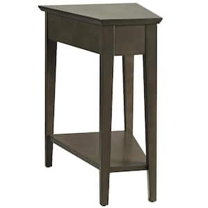 Favorite Finds 24 in. Smoke Gray Solid Wood Recliner Wedge Table