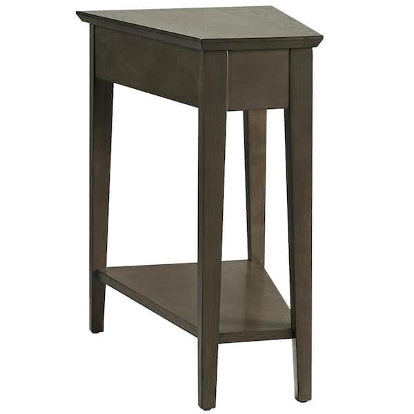 Leick Home Favorite Finds 24 in. Smoke Gray Solid Wood Recliner Wedge Table
