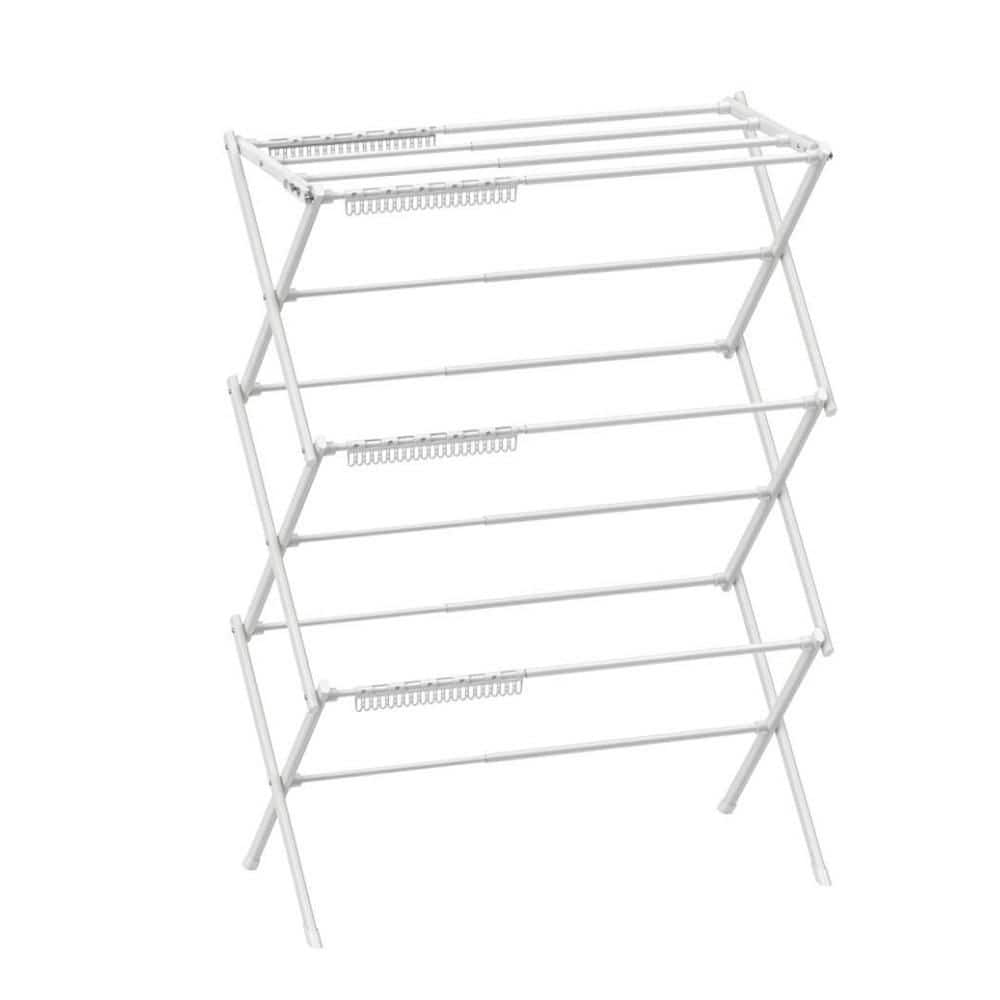 3 Tier Clothes Drying Rack in White, Foldable Drying Rack Clothing, Laundry Rack for Drying Clothes, Portable Dryer Rack price history on PriceWatchPro