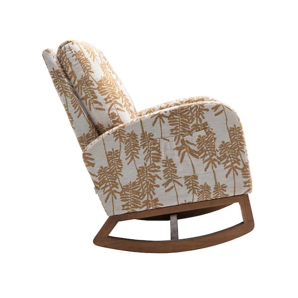 ZIRUWU Yellow Leaf Rocking Chair Comfortable Rocking Chair Living Room Chair