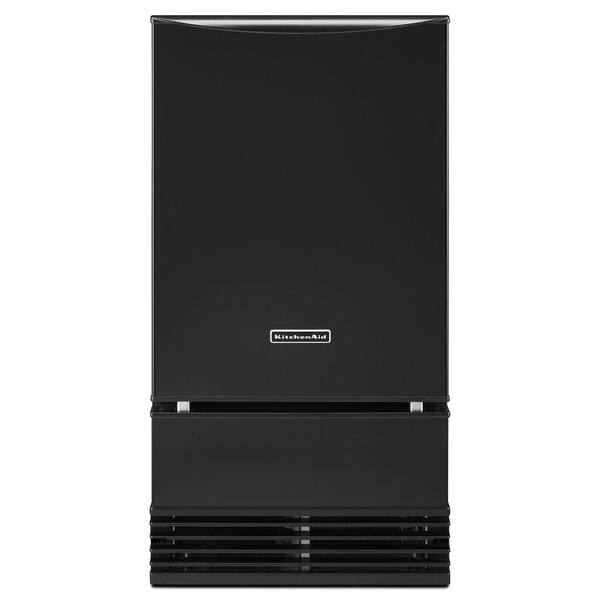 KitchenAid 18 in. 50 lb. Freestanding or Built-In Icemaker with Drain Pump in Black