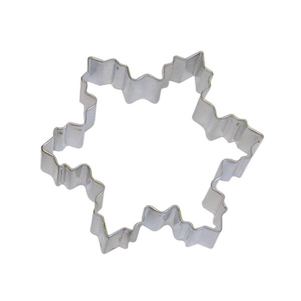 CybrTrayd 12-Piece 4 in. Snowflake Tinplated Steel Cookie Cutter and Recipe