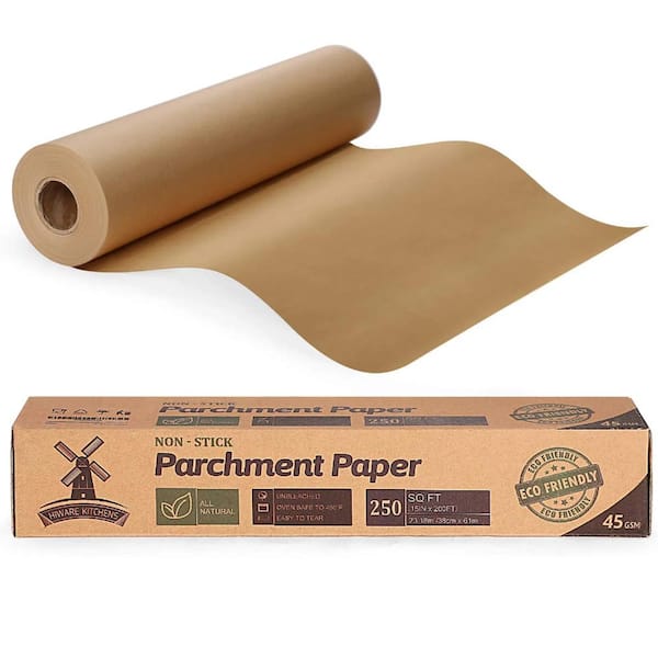 PRIMEPLUS Unbleached 15 x 200 ft. Parchment Baking Paper Roll-250 sq. ft. for Baking, Cooking, Grilling, Air Fryer and Steaming