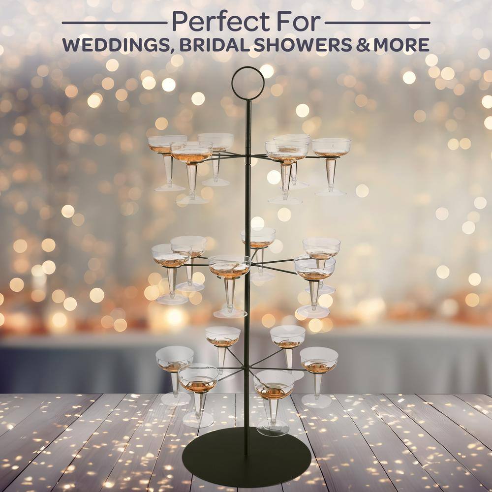 Lavish Home Black 3-Tier Iron Cocktail Tree Stand