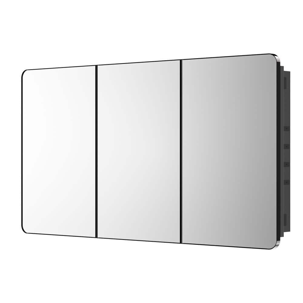 KEONJINN 60 in. W x 32 in. H Rectangular Black Stainless Steels