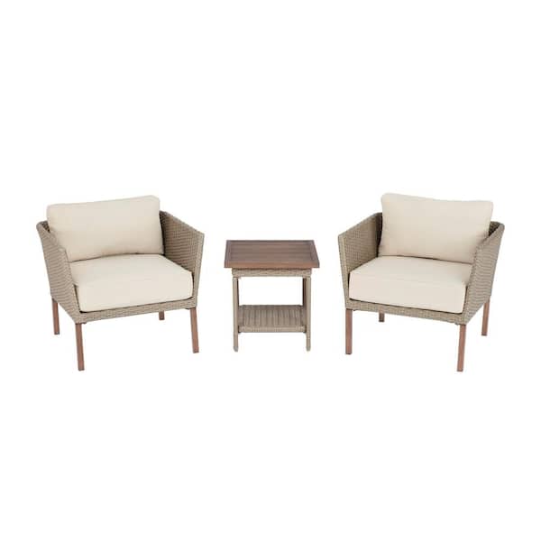 Tolston 3 Piece Wicker Outdoor Patio Sectional Set With Charcoal