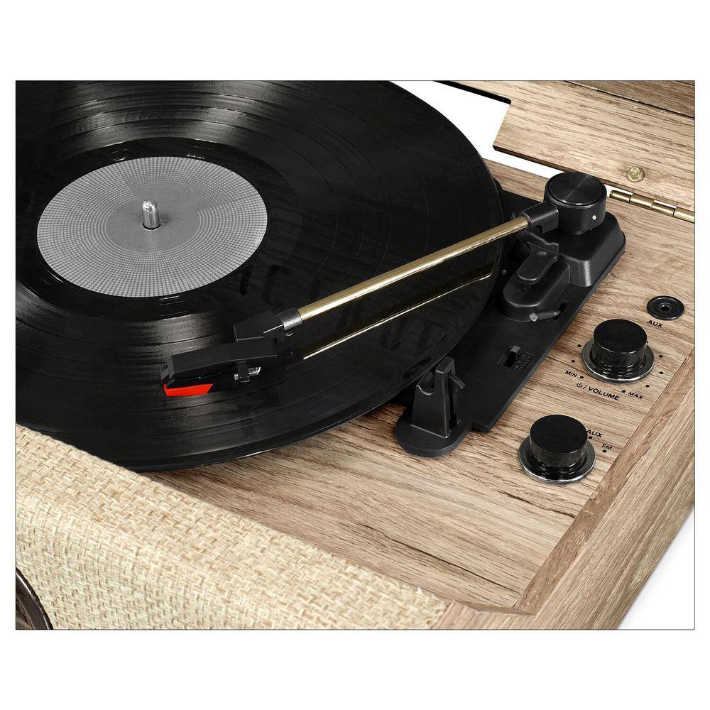 Victrola Highland Espresso 3-Speed Bluetooth Record Player with FM Radio
