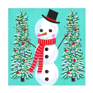 Unframed Home Elizabeth Caldwell 'Snowman Trees' Photography Wall Art 24 in. x 24 in.