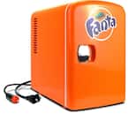 Coca-Cola Fanta 4L Portable Cooler/Warmer, Personal Travel Fridge with 12V and AC Cords, Orange